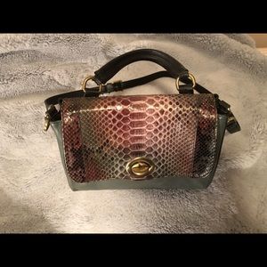 Ghibli Italian Made Genuine Python and Leather crossbody purse